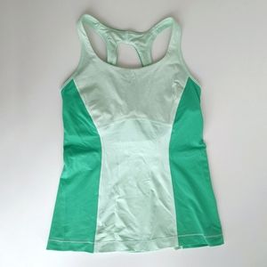 Lululemon Run Pace Tank in Fresh Teal/ Very Green